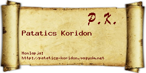 Patatics Koridon névjegykártya